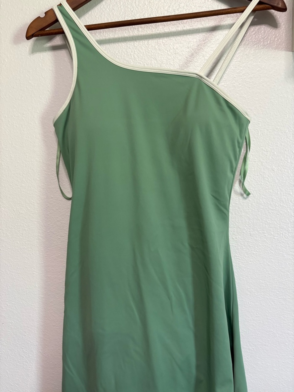 Green Slip Dress with Contrast Trim